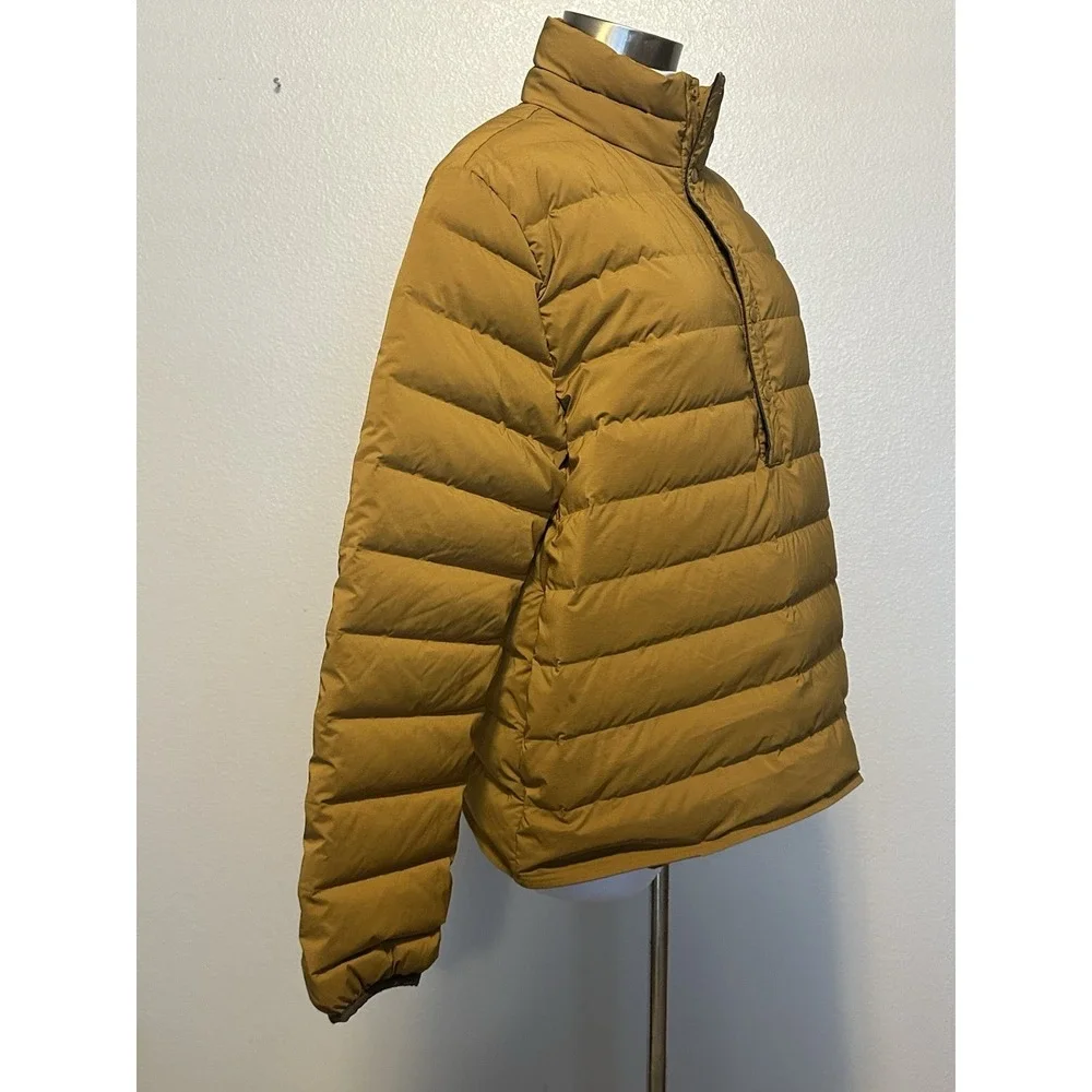 JENNI KAYNE Down Pullover Bronze Puffer Jacket sz.S Tan Anorak Snap Quilted READ - Picture 5 of 11